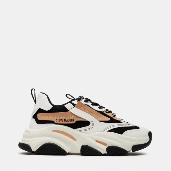 Steve Madden Chunky Black, Brown, and White Sneakers - Picture 2 of 7